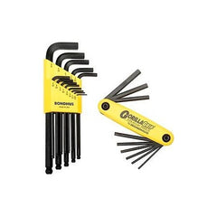 Bondhus 14189 Bonus Pack Balldriver L-wrench Set & GorillaGrip Hex Fold-up Set