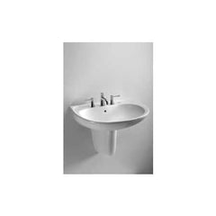 Toto LHT241.4G#01 Supreme Oval Wall-Mount Bathroom Sink with CeFiONtect and Shroud for 4 Inch Center Faucets Cotton White