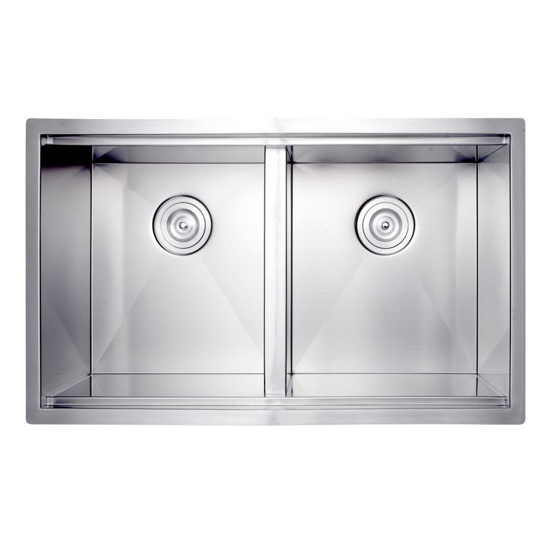 Cahaba CASS16KW32DB Undermount 32 in. 50/50 Ledge 16 Ga. Stainless Steel Kitchen Workstation