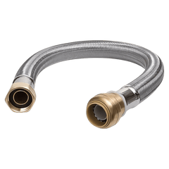 Cash Acme U3088FLEX15 Flexible Braided Lead-Free Water Heater Connector, 3/4 Inch FIP x 3/4 Inch SharkBite, 15 Inch Length