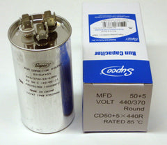 Supco CD80+5X440R - ROUND RUN CAPACITOR 80 + 5 MFD X 440V CD80+5X440R