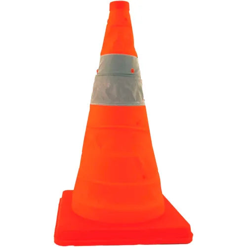 Cortina 03-501-06 Collapsible Traffic Cone Without Feet, Orange, Plastic Base, 4/Pack, 03-501-06