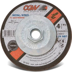 CGW Abrasives 35623 Depressed Center Wheel 4-1/2 in Dia 24 Grit