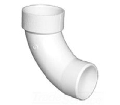 Charlotte Pipe PVC003090600 1-1/2 in. Hub x Spigot PVC DWV 90-Degree Long Sweep Street Bend