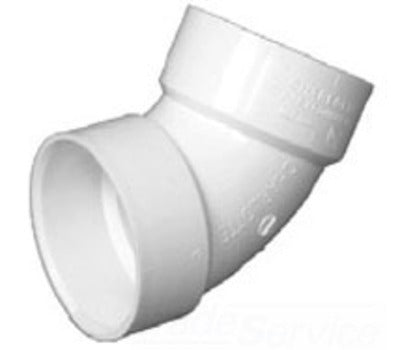 Charlotte Pipe PVC003190600 1-1/2 In. Hub X Hub PVC DWV 60-Degree Bend