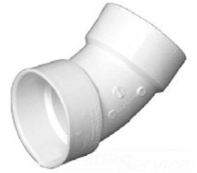 CHARLOTTE PIPE PVC003210800 1-1/2 in. Hub x Hub PVC DWV 45-Degree Elbow