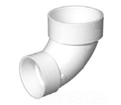 CHARLOTTE PIPE PVC003290600 3 in. Hub x 4 in. Hub PVC DWV 90-Degree Reducing Closet Bend