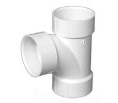 CHARLOTTE PIPE PVC004000800 1-1/2 in. Hub x Hub x Hub PVC DWV Sanitary Tee