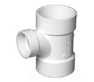 CHARLOTTE PIPE PVC004010800 2 in. Hub x 1-1/2 in. Hub x 2 in. Hub DWV Sanitary Reducing Tee