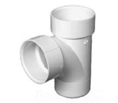 CHARLOTTE PIPE PVC004030800 2 in Spigot x Hub x Hub PVC DWV Sanitary Street Tee