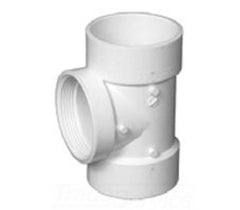 CHARLOTTE PIPE PVC004451000 3 in. Hub x Hub x Female PVC DWV Flush Cleanout Tee