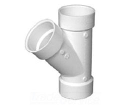 CHARLOTTE PIPE PVC006001000 2 In. Hub X Hub X Hub PVC 45-Degree Wye