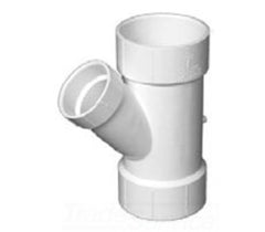 CHARLOTTE PIPE PVC006012400 6 in. Hub x 6 in. Hub x 4 in. Hub PVC DWV 45-Degree Reducing Wye