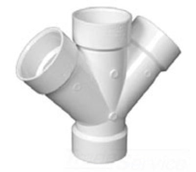 CHARLOTTE PIPE PVC006111000 3 In. Hub PVC Double Wye Replacement MPN