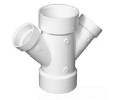 CHARLOTTE PIPE PVC006121000 3 in. Hub x 3 in. Hub x 2 in. Hub x 2 in. Hub 45-Degree Reducing Double Wye