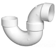 CHARLOTTE PIPE PVC00706X400 4 in. Hub PVC DWV P-Trap with Solvent Weld Joint