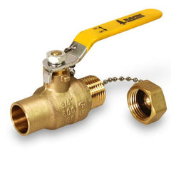 Everflow CHBV-012-NL 1/2 SWT X 1/2 HOSE Brass ball Valve with Cap Lead Free