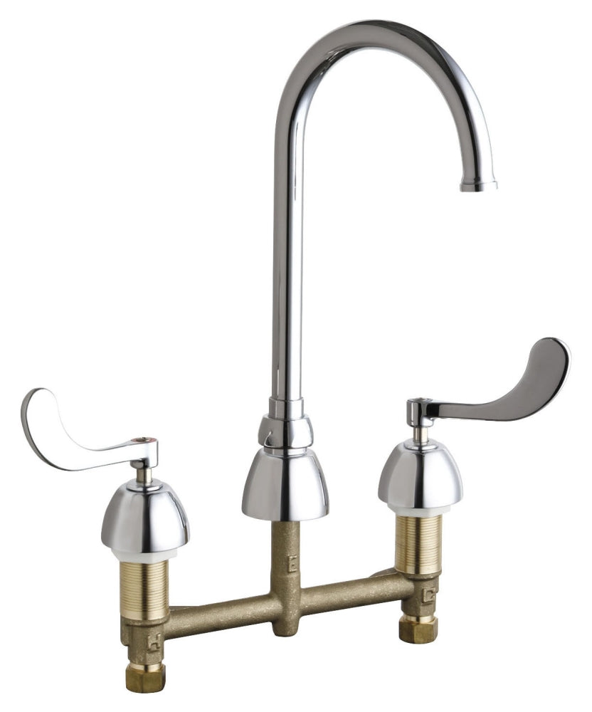 Chicago Faucets 786-GN2FCABCP Two Handle Widespread Bathroom Sink Faucet