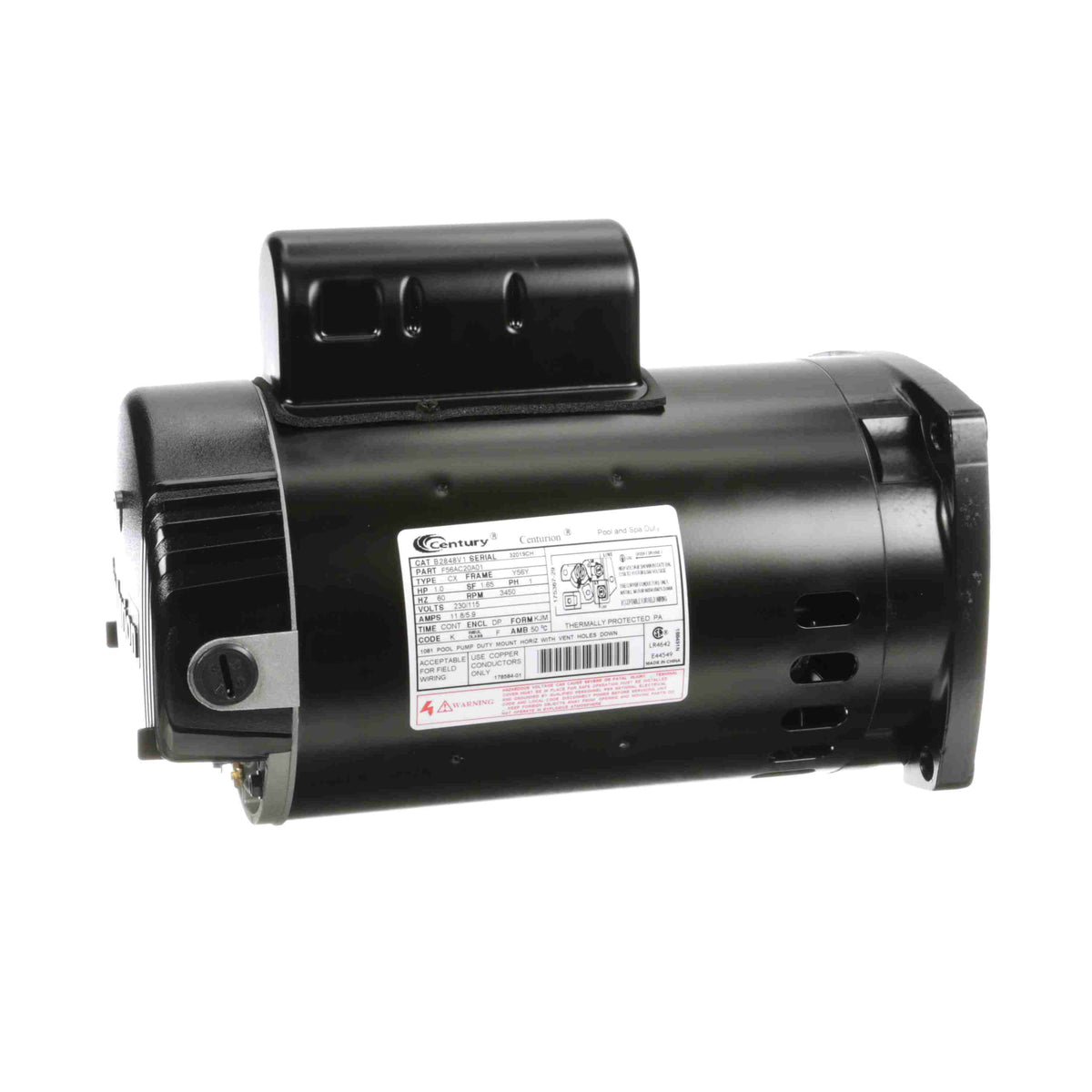 Century B2848V1 Pool Pump Motor 1HP 115/230V 56Y Frame