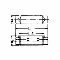 ABB E987F-CAR Type-C Conduit Body 1 in Hub 12 cu-in Capacity PVC