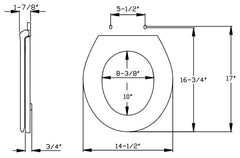 Centoco 200-102 Toilet Seat Closed Front 14-1/2 inches x 17 inches