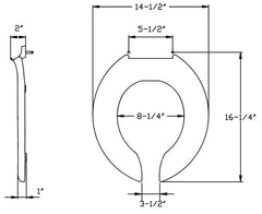 Centoco 300CCSS-001 CNT300CCSS Toilet Seat Open Front Round Heavy Duty