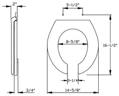 Centoco 460STS-001 Toilet Seat Open Front Round Heavy Duty