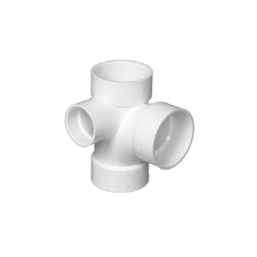 Charlotte Pipe 416 Plastic DWV Sanitary Tee With Left Side Inlet, 3 inch x 3 inch x 3 inch x 2 inch, PVC, Hub