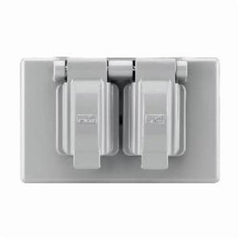 Eaton S1962 Weatherproof Outlet Box Cover, 4.56 in L x 2.87 in W, Duplex Receptacle Cover, Plastic