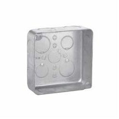 Crouse-Hinds TP412 Square Outlet Box, Steel, 21 Cu-In Capacity, 4 In Width X 2-1/2 In Depth X 4 In Height