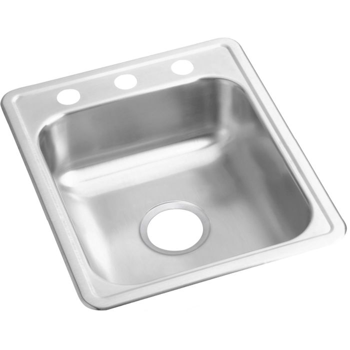 Elkay D117213 Dayton Stainless Steel 17 x 21-1/4 x 6-1/2, Single Bowl Drop-in Bar Sink