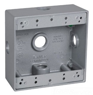 TAYMAC DB550XS 2-Gang Five 1/2 In. Hole Weatherproof Box with Side Lug - Silver