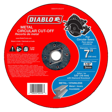 Diablo DBD070125L01F 7 Metal Circular Cut Off Disc