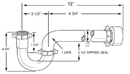 Oatey P9703BG P-Trap Power 1-1/2 In Replacement MPN