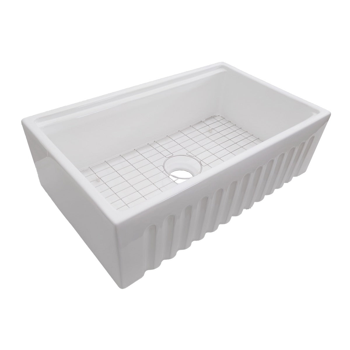 DAKOTA Dakota Plumbing Products DSE-FCAL3320S Fireclay Farmhouse Sink