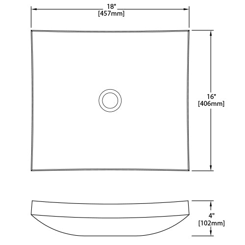 DAKOTA Dakota Plumbing Products DSE-NSV02 Rectangular Vessel Sink