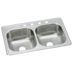 Elkay DSEW40233223 Dayton Stainless Steel 33 x 22 x 8-1/16 Double Bowl Sink