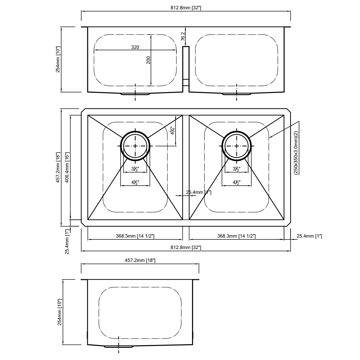 DAKOTA Dakota Plumbing DSZ-5050LDSV 50/50 Undermount Kitchen Sink Silver