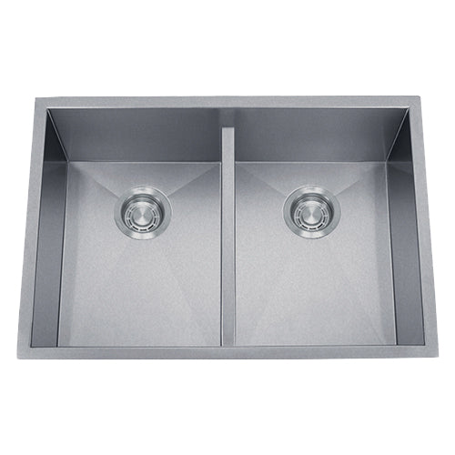 DAKOTA Dakota Plumbing DSZ-5050LDSV 50/50 Undermount Kitchen Sink Silver