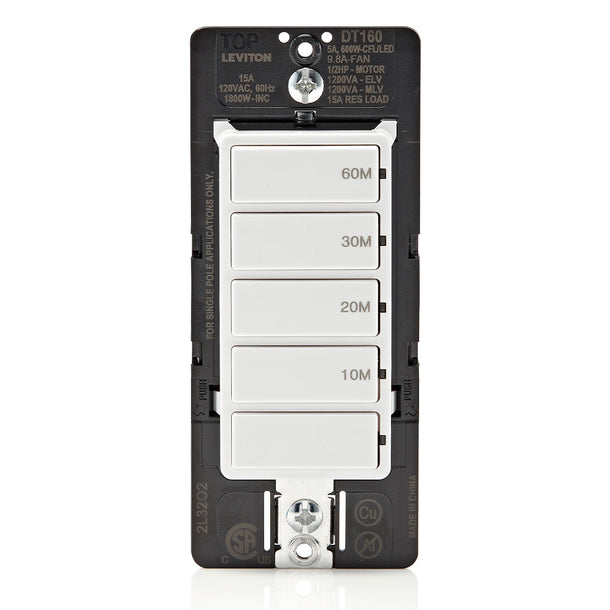 Leviton DT160-1LT LA 15A SP DEC TIMER 5KEY 10/20/30/60M