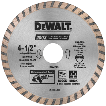 DeWalt DW4725 High Performance Turbo Blades 4-1/2 In