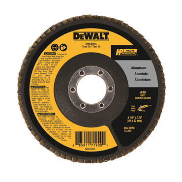 DeWalt DW8306AL Aluminum Flap Disc 4.5IN x 7/8IN 40GRIT