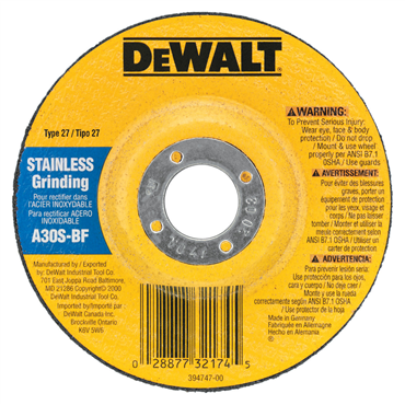 DeWalt DW8415 | Stainless Cutting and Grinding Wheel | 4-1/2 x 1/4 x 5/8-11