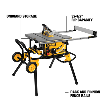 DeWalt DWE7491RS 10 Wheeled Jobsite Table Saw with Rolling Stand