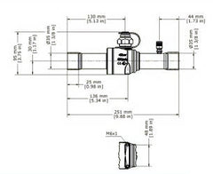 Danfoss 009G8067 1-3/8 x 1-3/8 ODF Soldered x ODF Soldered Shut-Off Bi-Flow Ball Valve