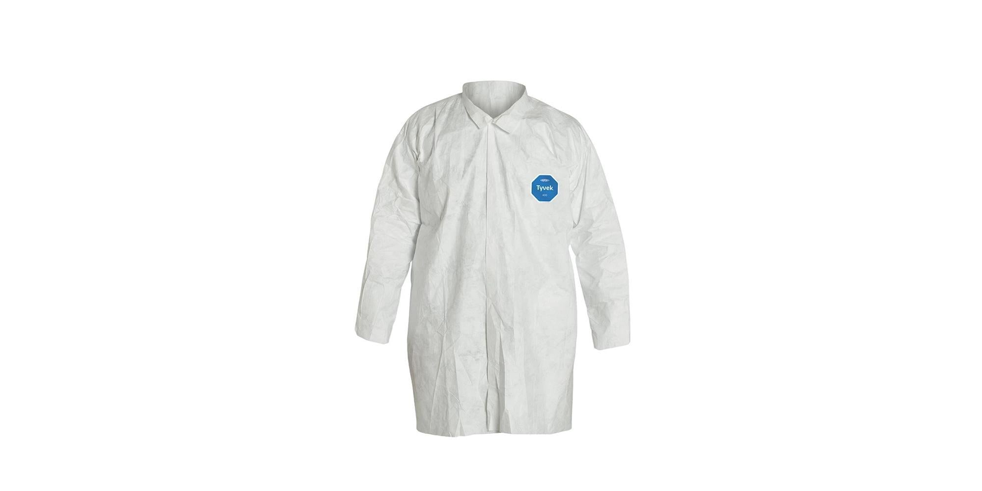 DUPONT Dupont TY210SWHSM003000 Tyvek Lab Coat No Pockets Small 30 per Case