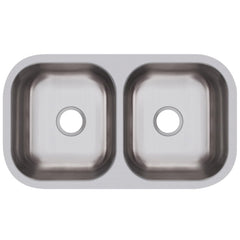 Elkay DCFU31189 Equal Double Bowl Undermount Sink 18 ga (31-3/4 inch L x 18-1/4 inch W x 9 inch D)