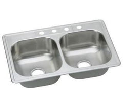 Elkay DSE233223 Sink Kitchen Dayton STNLS RECT 3 TOP Double Bowl