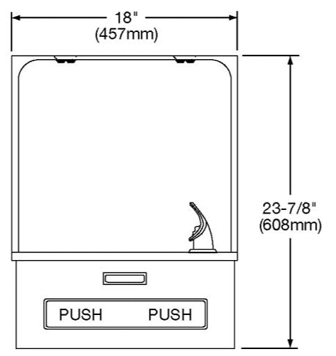 Elkay EDFP19C Wall Mount Simulated Semi-Recessed Fountain Non-Filtered Non-Refrigerated Stainless