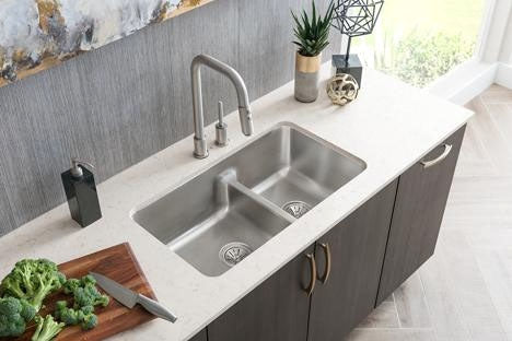 Elkay ELUHAQD32179 Lustertone Classic Stainless Steel 2-Bowl Undermount Sink